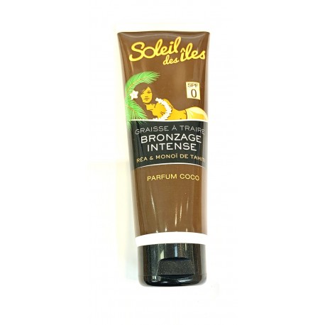 Soleil des Iles - Graisse à traire Bronzage Intense Réa et Monoï de Tahiti - PARFUM Coco - 125 ml