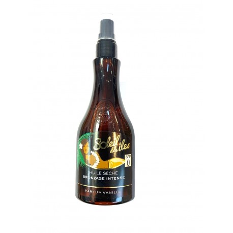 SOLEIL DES ILES - Huile sèche Bronzage Intense parfum VANILLE - Le flacon de 150 ml