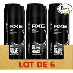 X 6 Déodorants Spray Homme « AXE » BLACK - 6x150 ML
