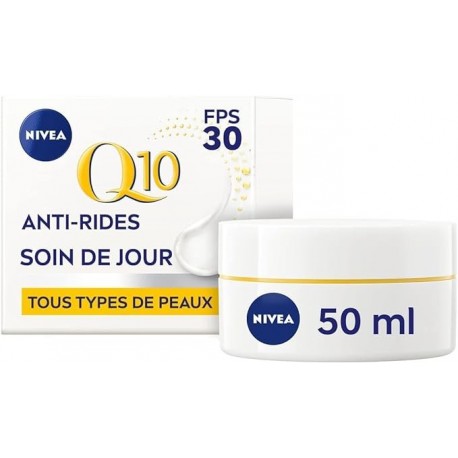 NIVEA Q10 Power Soin de Jour Anti-Rides + Fermeté FPS30 (1x50ml),