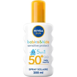 NIVEA Spray enfant Protect & Sensitive FPS 50+ Protection Solaire Enfants 200 ml