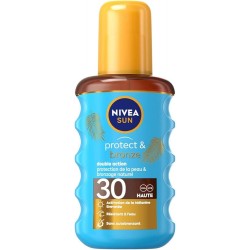 NIVEA SUN Spray HUILE  activateur de bronzage Protect & Bronze FPS 30 (1 x 200 ml),