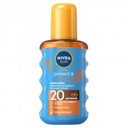 NIVEA SUN Spray huile activateur de bronzage Protect & Bronze FPS 20 (1 x 200 ml),