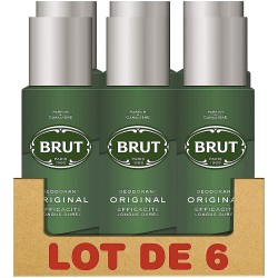 Brut Original Déodorant Homme Spray Anti-Traces et Efficacité Longue Durée (Lot de 6x200ml)