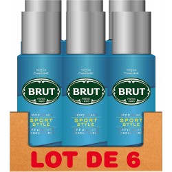 Brut sport Style Déodorant Homme Spray Anti-Traces et Efficacité Longue Durée (Lot de 6x200ml)