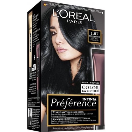 L'ORÉAL- Coloration INFINIA PRÉFÉRENCE N°1.07 Noir Intense