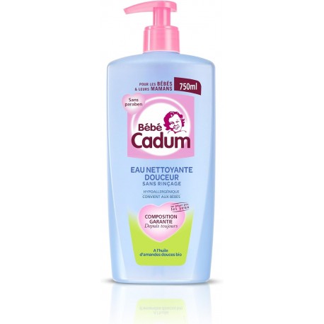 Bébé Cadum Eau Nettoyante Douceur à l'Huile d'Amandes Douces Bio 750 ml