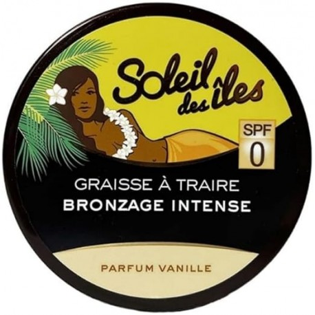SOLEIL DES ILES - Graisse à traire Bronzage intense SPF 0  Vanille - 150 ml