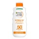 GARNIER Ambre Solaire Hydra 24H - Lait Solaire FPS 50+   Sans Parfum - Absorption Rapide - Au Beurre De Karité - 200 ml