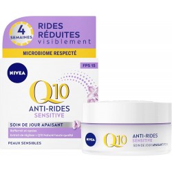 NIVEA Q10 Power Soin de Jour Anti-Rides +Peaux sensibles FPS15 (1 x 50 ml).