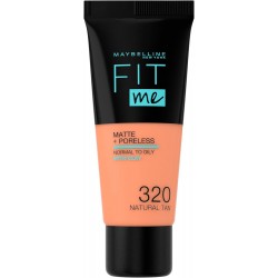 Maybelline New-York - Fond de teint Fluide Fit Me Matte & Poreless - Teinte : 320 BRUN NATUREL- 30 ml