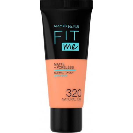 Maybelline New-York - Fond de teint Fluide Fit Me Matte & Poreless - Teinte : 320 BRUN NATUREL- 30 ml