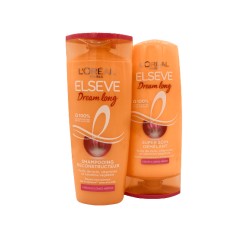 LOT DE 2 - L'Oréal Paris Elseve Shampoing + après Shampoing DREAM LONG  - 450 ml