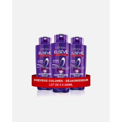 LOT DE 2 -L'Oréal Paris - Shampooing Violet Déjaunisseur  Décolorés, Méchés ou Blancs - Elseve Color-Vive - 2 X 200 ml