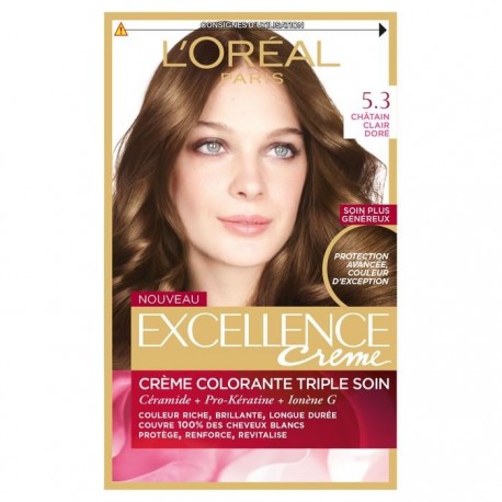 EXCELLENCE L OREAL PARIS – COLORATION – CHATAIN CLAIR DORE- N°5.3