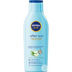 NIVEA SUN Lait après-soleil Bronze (1 x 200 ml), lait hydratant corps à l'aloe vera bio