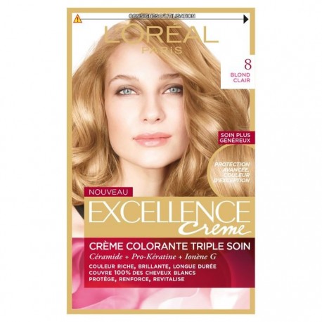 EXCELLENCE L OREAL PARIS – COLORATION – BLOND CLAIR– N°8